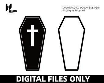 Coffin SVG Files | Halloween SVG Cut Files | Coffin Casket Silhouette Vector File | Halloween Clip Art | CnC Files