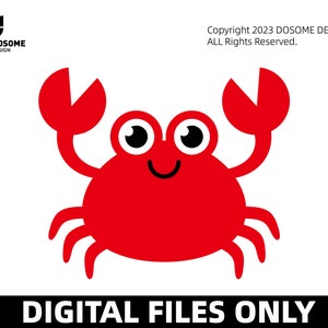 Crab - Instant Digital Download - pliki svg, png, dxf i eps w zestawie! Ocean, plaża, tropik. Uroczy rysunkowy krab