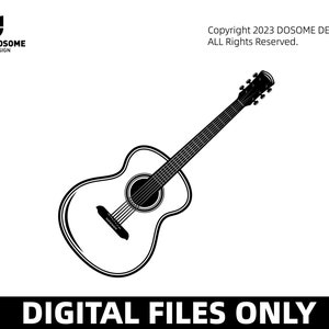 Guitar Silhouette SVG Files | Guitar SVG Cut Files | Guitar Vector Files | Acoustic Guitar SVG Vector | Guitar Clip Art | CnC Files