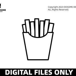 French Fries SVG Files | Fries Outline Cut Files | French Fries Vector Files | Fast Food Clip Art | CnC Files