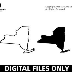 New York Outline SVG Files | New York Cut Files | United States of America Vector Files | New York Vector | New York Map Clip Art