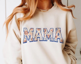 Floral Mama PNG, Retro Mama Png, Mama Flower Png, Mom Sublimation Png, Mama Shirt Design, Mother's Day Png, Sublimation Design