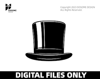トップハット SVG ファイル | 紳士カット ファイル | 帽子ベクター ファイル | トップハット シルエット | トップハット クリップ アート