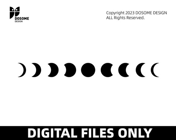 Moon Phase SVG Files | Celestial Moon Bundle SVG Cut Files