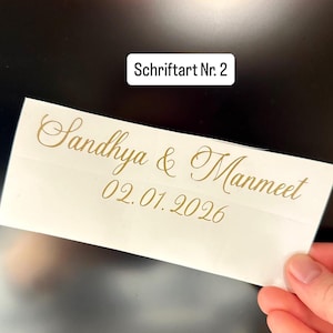 Vynil Aufkleber Sticker - Personalisiert, Name, Namenssticker, Datum, Foil - in verschiedenen Farben inkl. Transferfolie - Gold, Schriftart