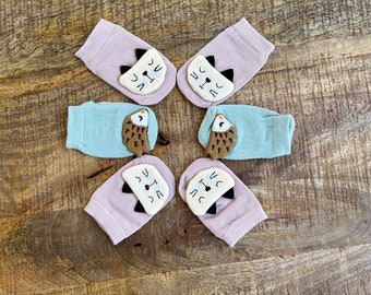 Anti-slip baby socks with cute animal, baby cute socks, baby cute cat socks, baby cute hedgehog socks