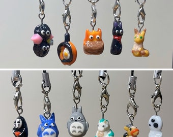 Studio Ghibli Charm and Keychain | Totoro, Calcifer, Jiji, Haku, No face, Yakul, Soot Sprite, Kodama