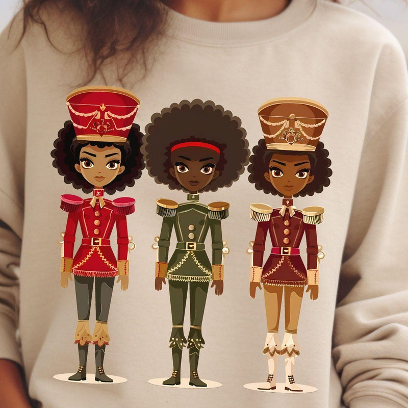 Black Nutcrackers Sherpa Hoodie Afro Christmas DT03