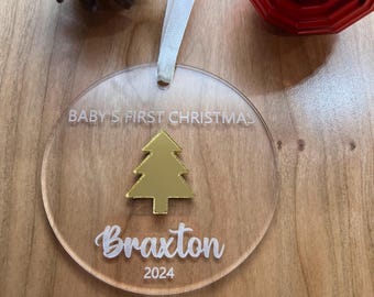 Baby’s First Christmas Ornament, Personalized Baby Ornament, New Baby Gift, Christmas Ornament, 1st Christmas