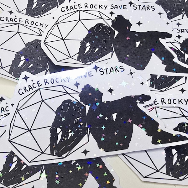 Project Hail Mary Inspired Sticker Grace Rocky save stars
