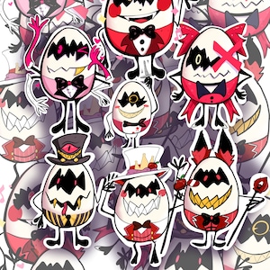 Hazbin Hotel Inspired Egg Bois Character Stickers