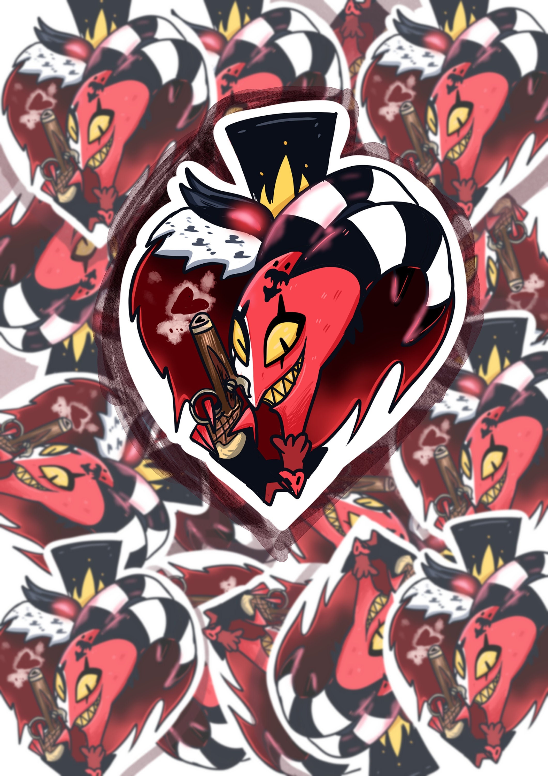 Helluva Boss Inspired Blitzo and Stolas Heart Sticker - Etsy