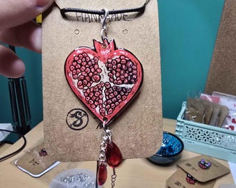 Pomegranate Heart Handmade Necklace