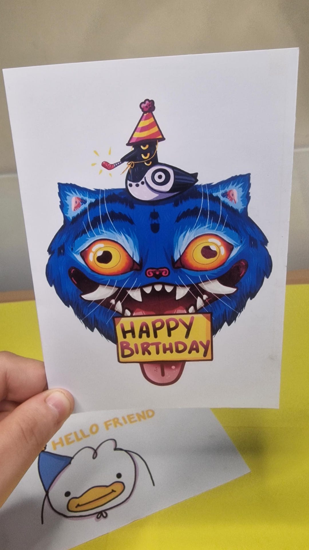 Derpy Tiger and Bird Kpop Demon Hunters Inspired Birthday Card - Etsy