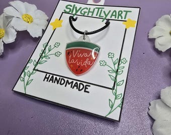 Twinkling Watermelon Viva La Vida Charm Necklace Earrings Keychain Phone Charm Pin