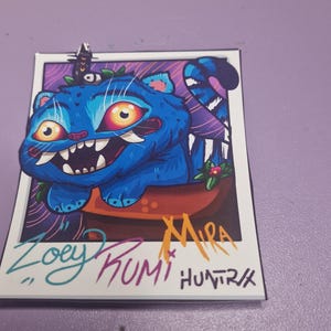 Derpy Tiger and Bird Kpop Demon Hunters Inspired Polaroid Print Sticker