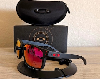 Oakley Holbrook XL Polarized Red Iridium Sunglasses / Matte Black Frame / OO9417 NEW with Box & Case