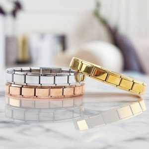 Italian Charm Bracelet, Solid Color Bracelet, Italian Bracelet, Ajustable Bracelet, Classic Stainless Steel Charm Bracelet, Gift For Her