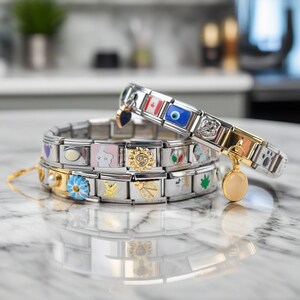 Bracelet Italien Charmes Arc-en-Ciel Pour Femme - Élastique En Silicone 9 Mm, Nickel Free, Idée Cadeau Unique