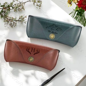 Personalized Retro PU Glasses Bag, Soft Glasses Case, Portable Glasses Storage Box, Travel Sunglasses Case, Birthday Gift for Him/Her