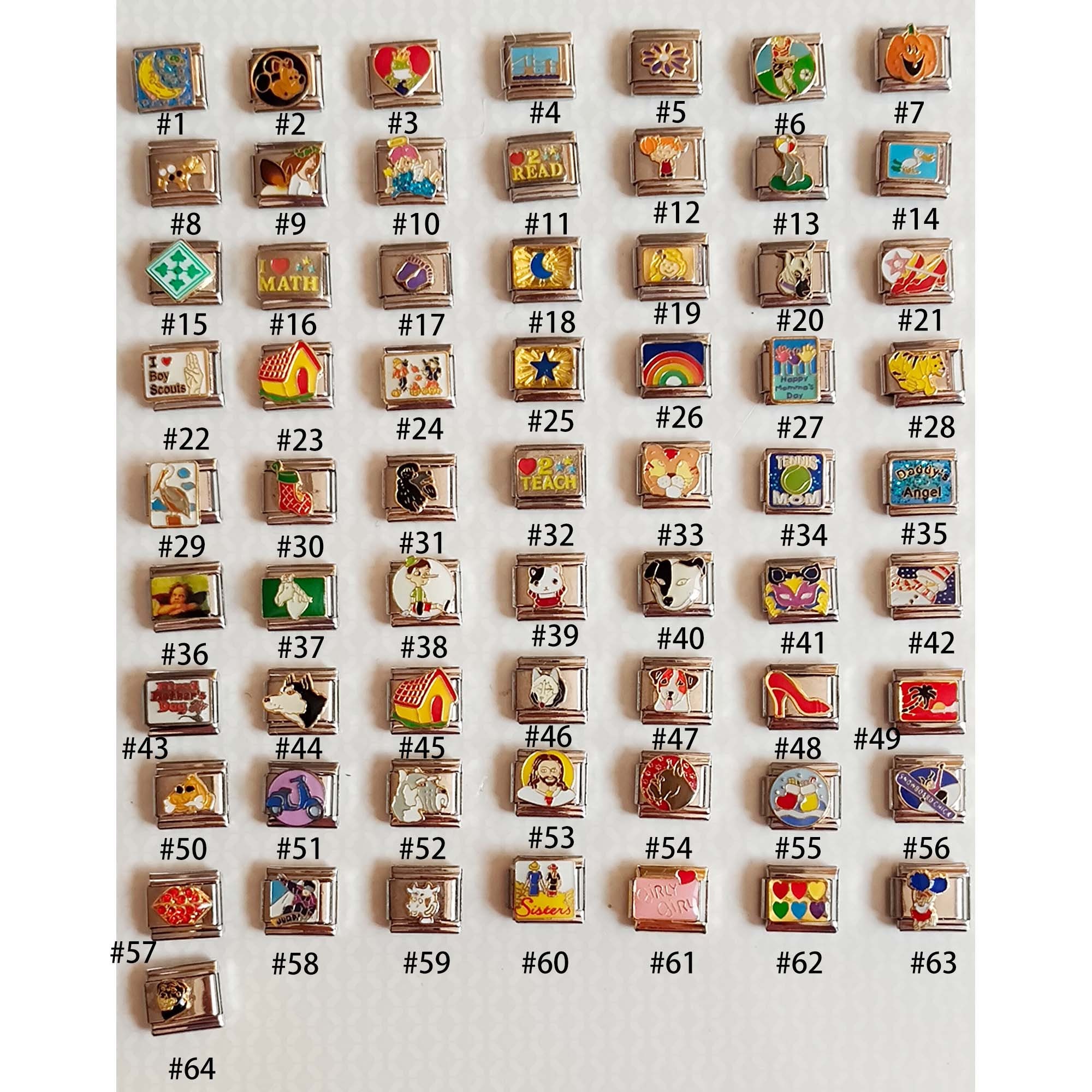 Vintage Italian Bracelet Charm, Rainbow Italian Charm, Dog Italian