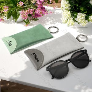 Personalized Eyeglasses Carrying Case, Soft Eyeglasses Case, Custom Eyeglasses Storage Case, Travel Sunglass Case, Gift for Her/Him