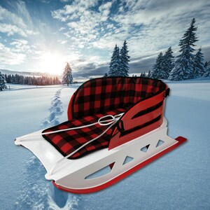Snow Sled for Toddler, with Pad and Seatbelt, Premium Quality Product. Made in Canada