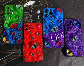 Handmade products, can be customized to any cell phone model glow-in-the-dark 3D stereoscopic eye cream phone case, iPhone case