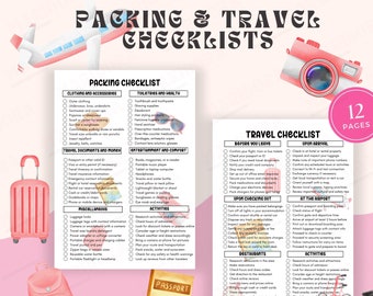Travel Packing Checklist, Instant Download Vacation Trip Packing List, Printable A4 Letter PDF Packing Tick Off List, Family Packing List