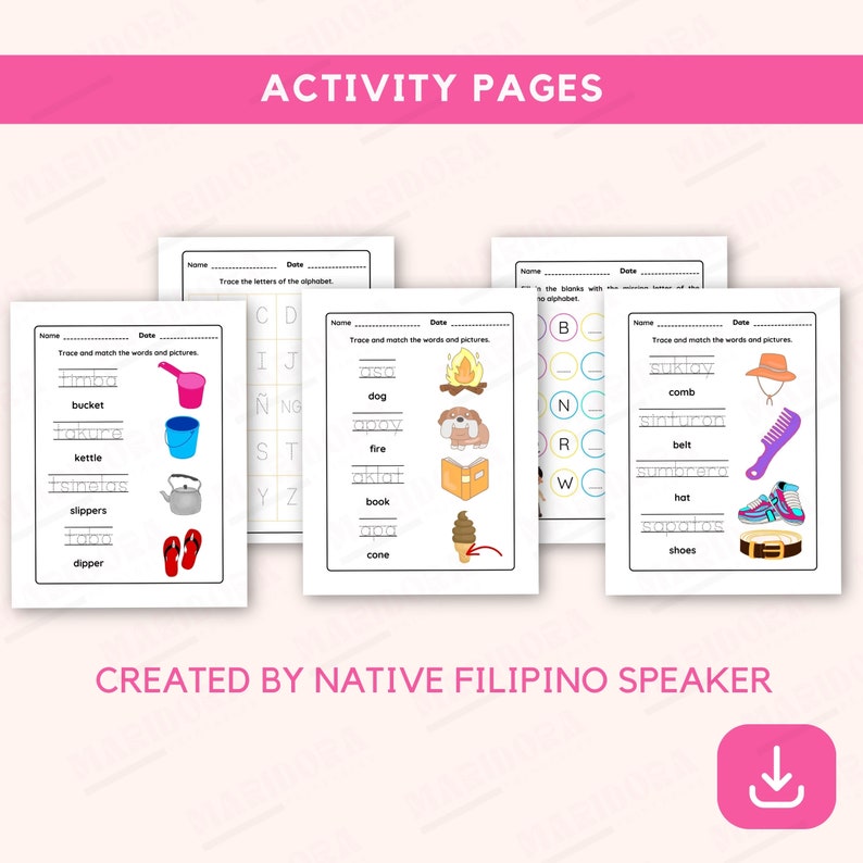 Filipino Alphabet Tracing Worksheets, Tagalog Practice Writing Sheets ...