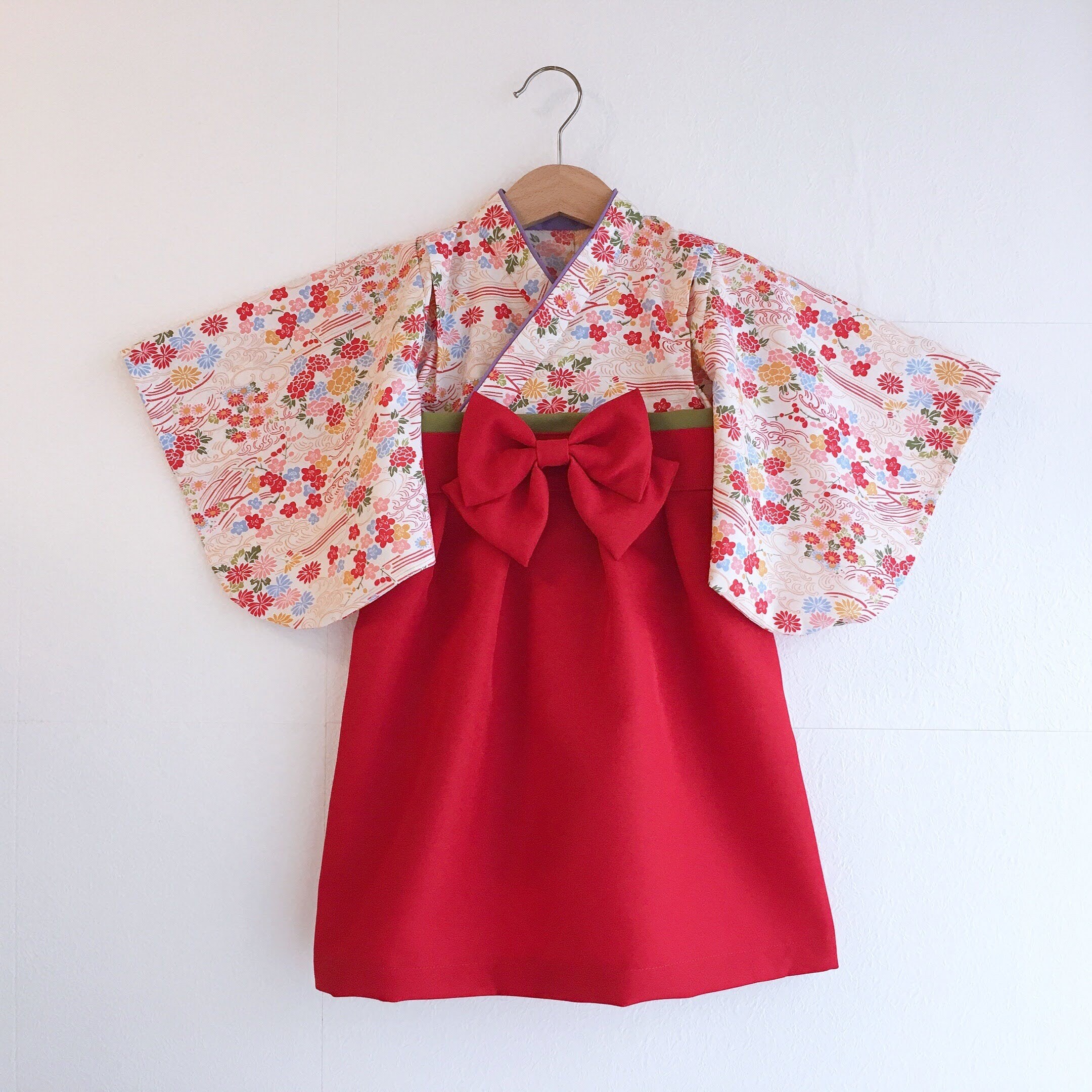 [PRE-ORDER] Kidsagogo Asuka Dress, Lime Blossom Stripe main image 0