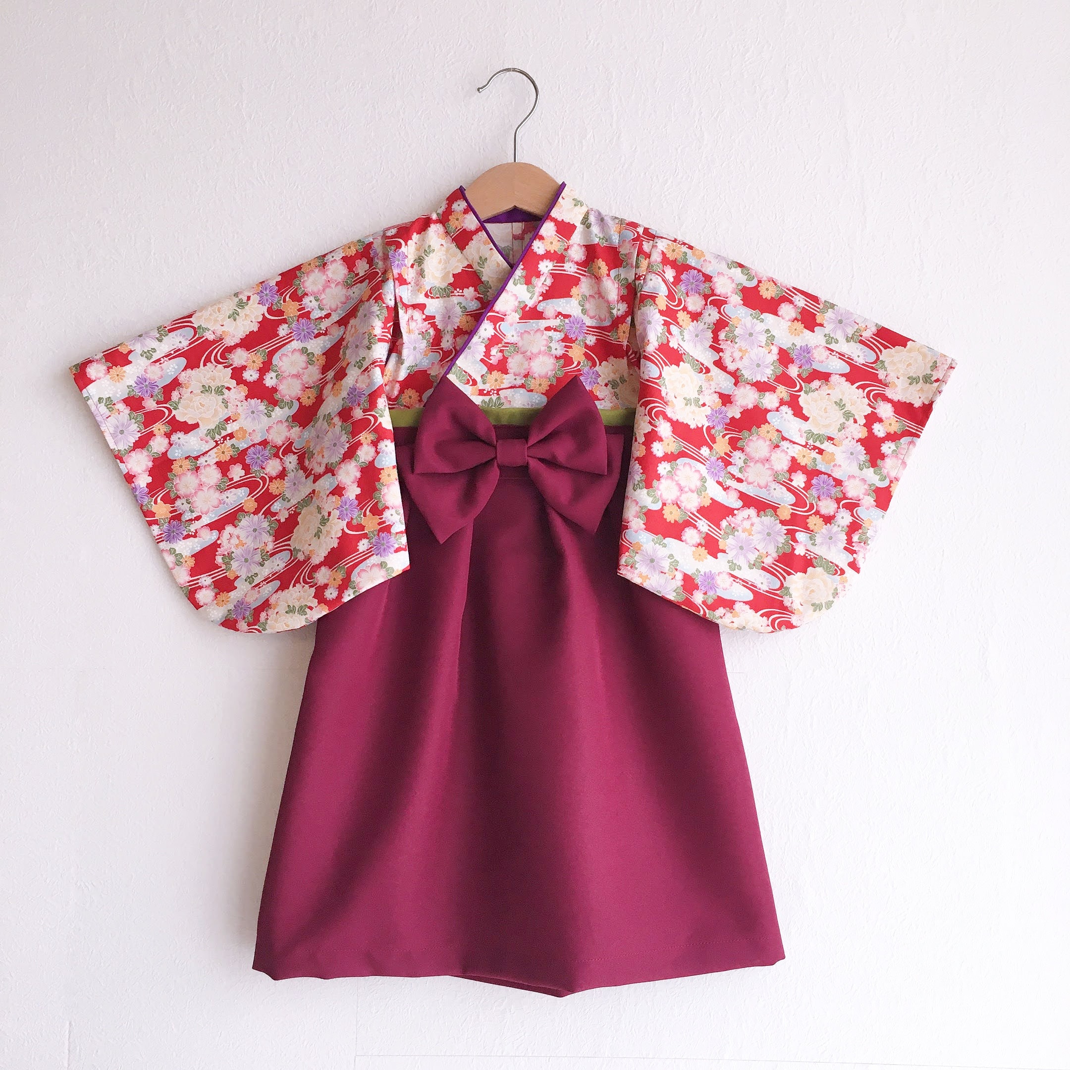 [PRE-ORDER] Kidsagogo Asuka Dress, Lime Blossom Stripe main image 1