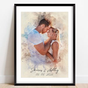 Personalized Watercolor Boyfriend Girlfriend Portrait, Custom Couple Portrait from Photo, Romantic Couple Portrait, Future Husband Wife Gift