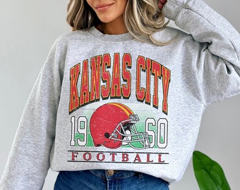 Retro Kansas City Sweatshirt, Football Vintage Crewneck, Football Sweater For Her
