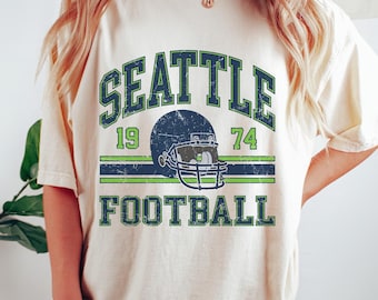 Seattle Football T-Shirt, Vintage Football Gifts, Retro Sports Fan Shirt