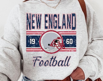 New England Football Vintage Sweatshirt, Classic Football Crewneck, Sports Pullover