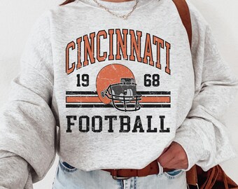 Vintage Cincinnati Sweatshirt For Him, Cincinnati Football Gift For Women, Retro Cincinnati Football Sweater, Cincinnati Football Crewneck