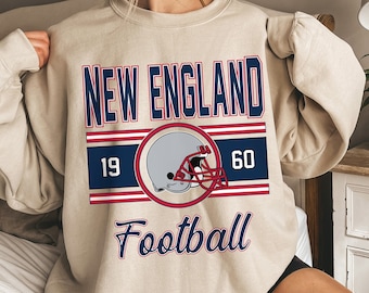 New England Football Sweatshirt, Women's Football Fan Crewneck, Retro Gift for Women
