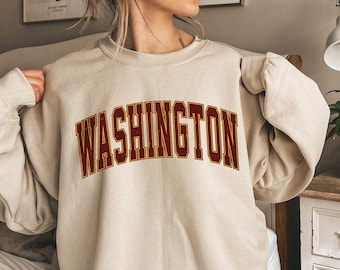 Women’s Washington Football Crewneck, Retro Football Sweatshirt, Vintage Sports Sweater