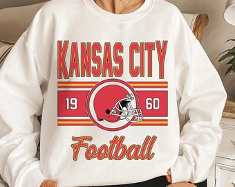 Women's Kansas City Football Crewneck, Retro Football Sweatshirt for Men