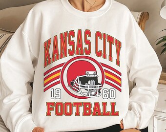 Kansas City Football Vintage Sweatshirt for Women, Classic Football Sweater