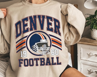 Denver Football Sweatshirt, Women’s Football Crewneck, Retro Sport Gift for Women