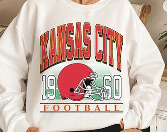 Classic Kansas City Football Sweatshirt, Vintage Football Crewneck Sweater