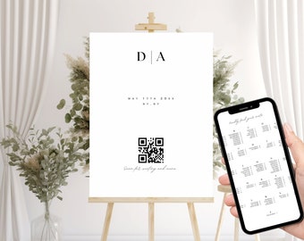 Kod QR Plan rozmieszczenia miejsc na weselu, Kod QR na wesele, Plan rozmieszczenia miejsc, Układ miejsc na weselu, Przydział stołów weselnych