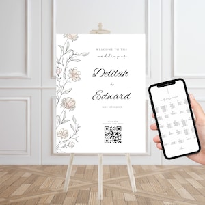 QR Code Wedding Seating Chart,Unique Wedding Seating Chart,Wedding Table Assignments,Wedding Floor Plan,Wedding Reception Seating Chart