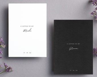 Modern Wedding Day Card, Bride and Groom Wedding Day Cards,Letter to Groom on Wedding Day,Gift for her, Wedding Day card for Groom
