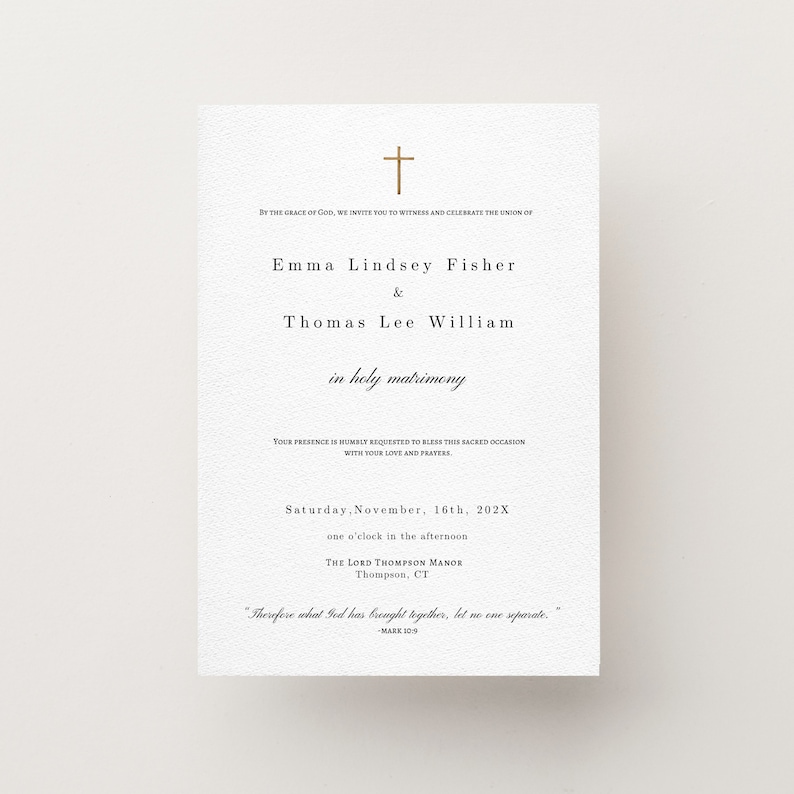 Christian Wedding Invitations, Bible Verse Wedding Invitations, Church