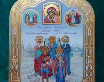 Icon of the Guardian Angel with Selected Saints