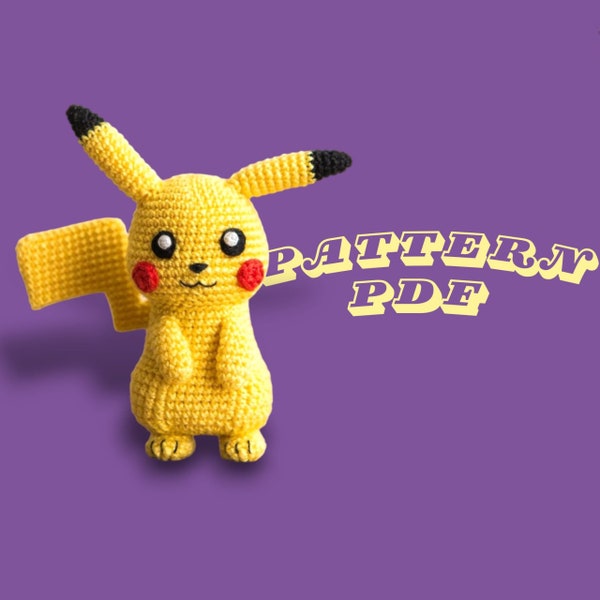 Crochet PDF Pattern| Super Easy Tutorial Cute Pikachu Amigurumi Crochet for Beginner| Handmade| Pikachu| English| Amigurumi Pattern pokemon