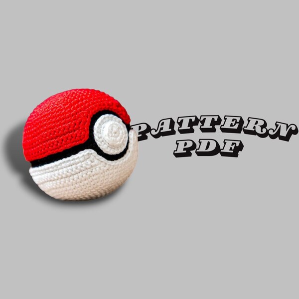 Pokéball Crotchet-Ball-Muster| Häkeln| Pokémon-Muster| Häkelkugelmuster| Roter Pokeball| Häkelmuster | Pokeball-Muster| Anfänger